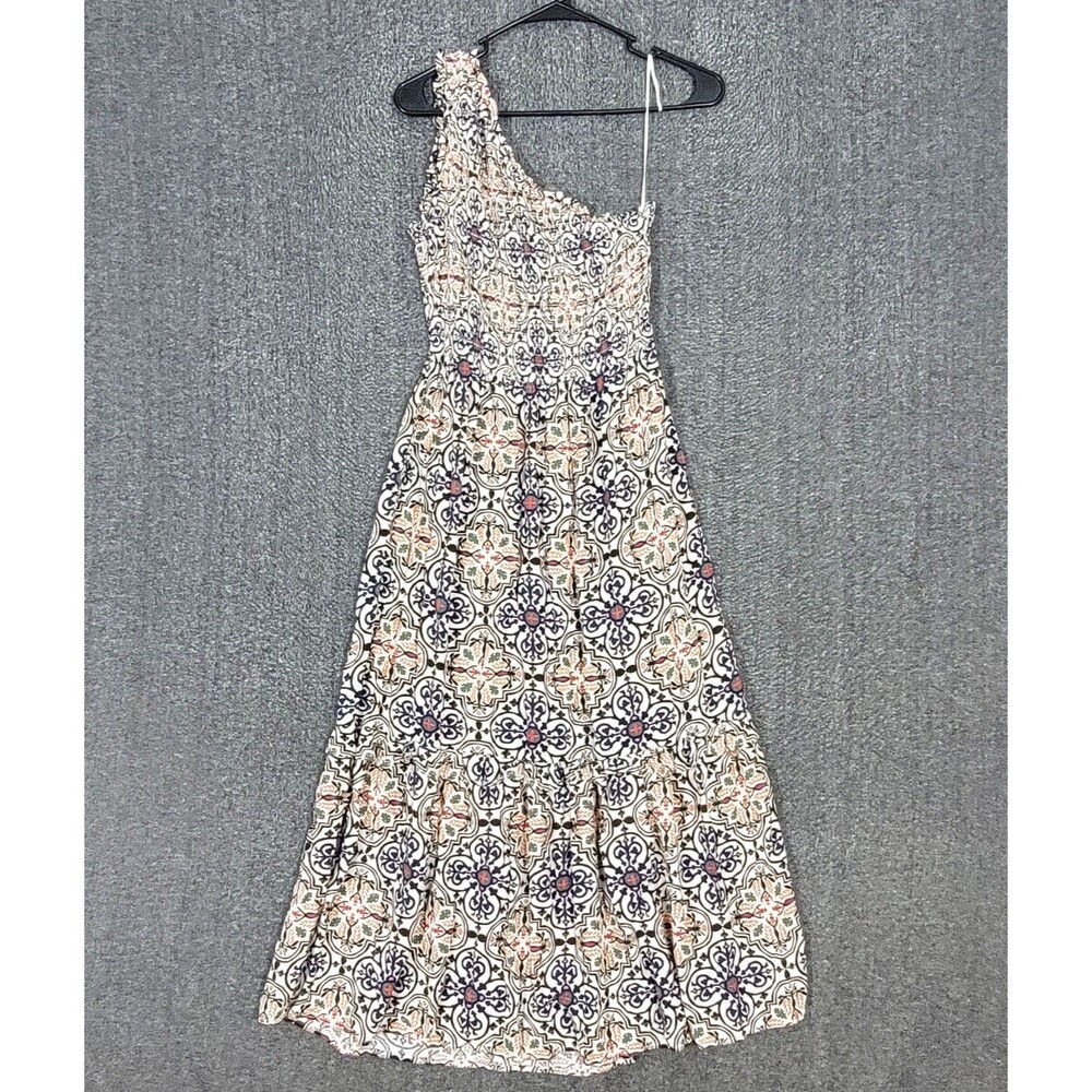 Knox Rose Maxi Dress Womens XS Bohemian Tiered Smocked Rayon One Shoulder